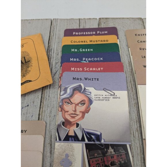 2002 Clue Board Game Replacement Parts Cards Weapons Suspects Rooms - Picture 4 of 9